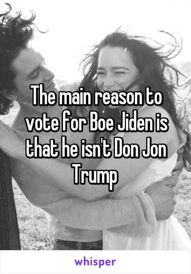 The main reason to vote for Boe Jiden is that he isn't Don Jon Trump 