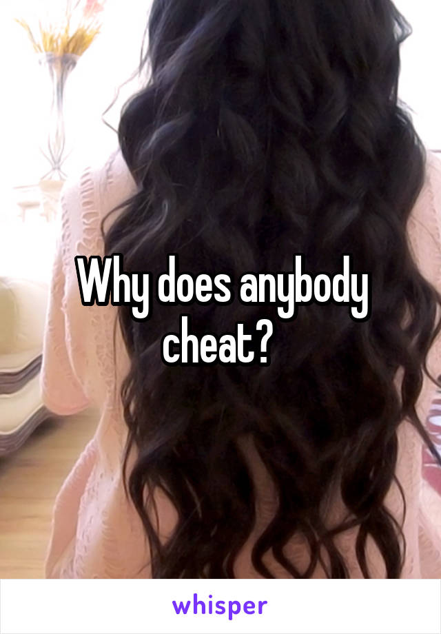 Why does anybody cheat? 