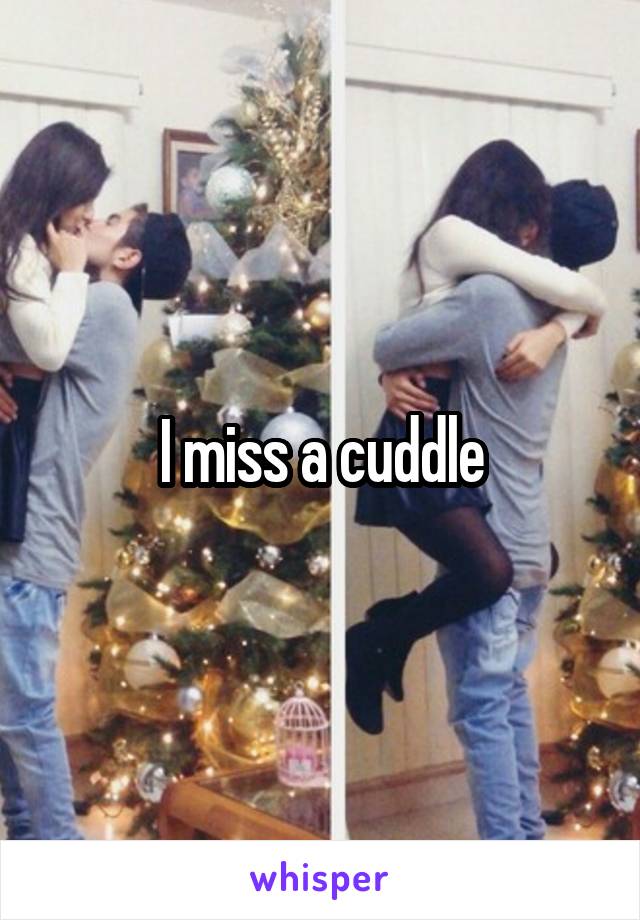 I miss a cuddle