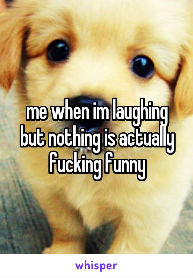 me when im laughing but nothing is actually fucking funny