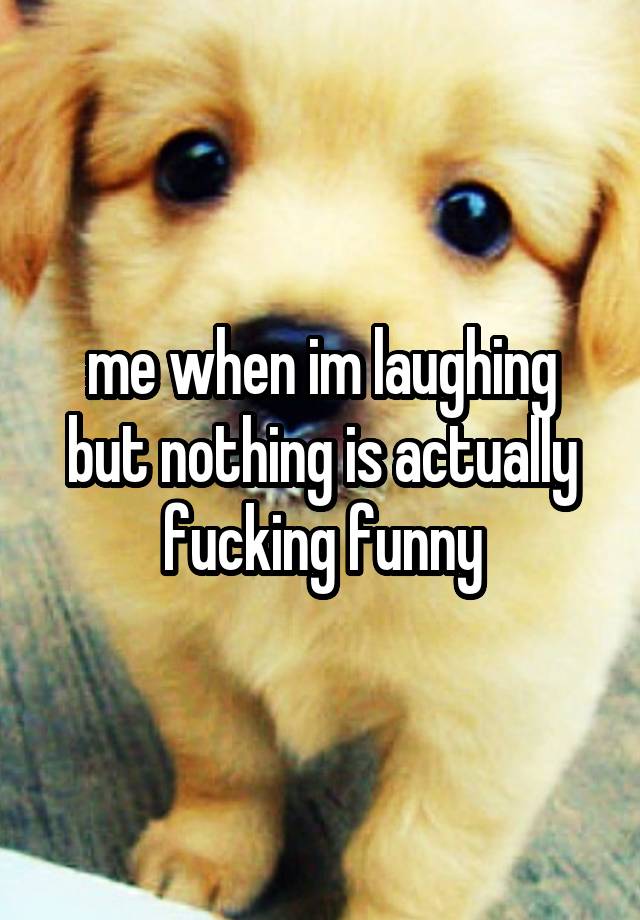 me when im laughing but nothing is actually fucking funny