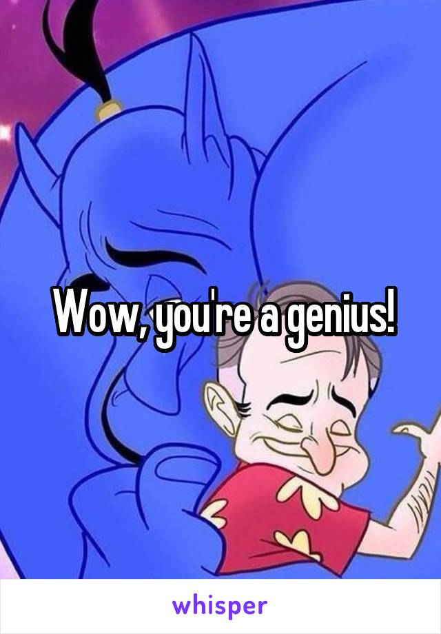 Wow, you're a genius!