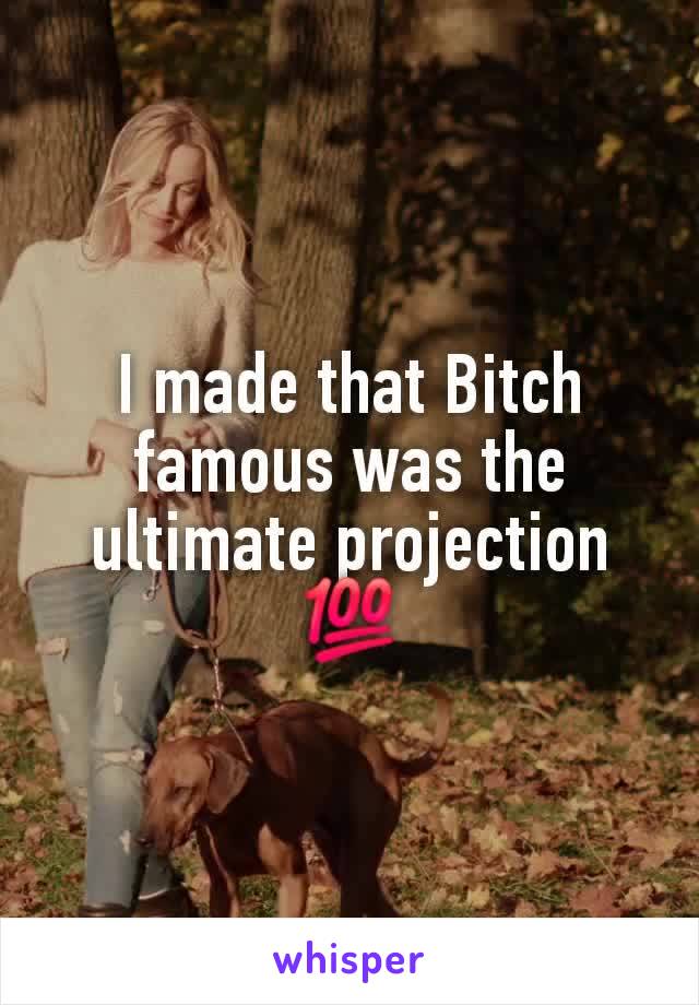 I made that Bitch famous was the ultimate projection 💯