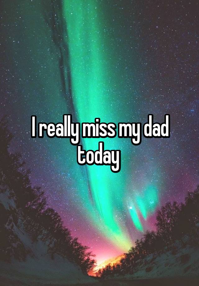 I really miss my dad today 