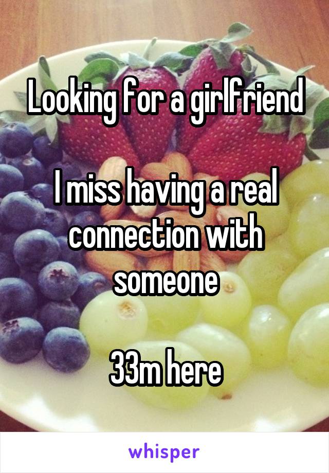 Looking for a girlfriend

I miss having a real connection with someone

33m here