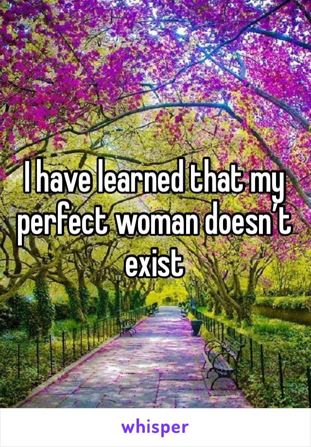 I have learned that my perfect woman doesn’t exist 