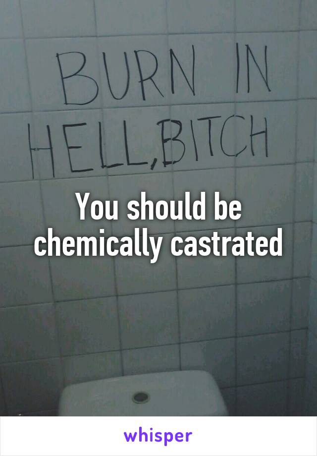 You should be chemically castrated