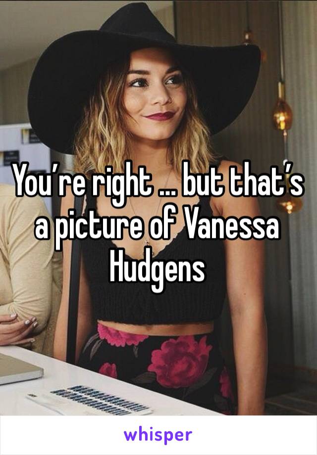 You’re right … but that’s a picture of Vanessa Hudgens