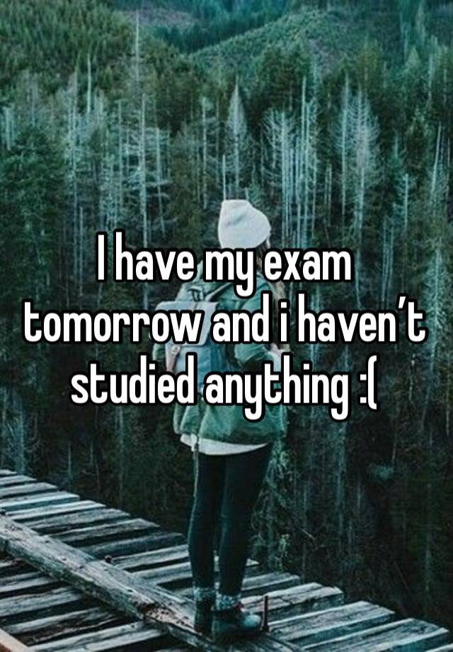 I have my exam tomorrow and i haven’t studied anything :(