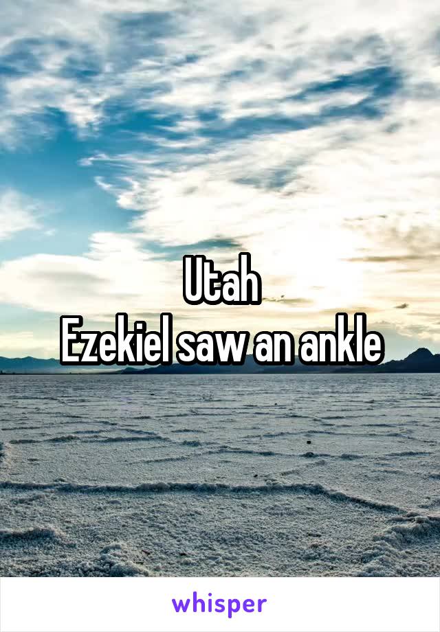 Utah
Ezekiel saw an ankle