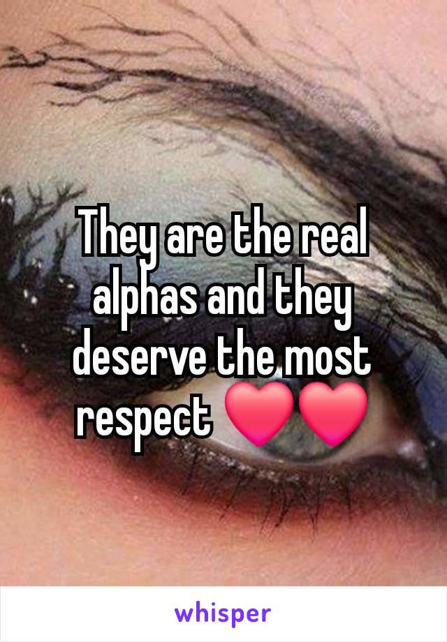 They are the real alphas and they deserve the most respect ❤️❤️