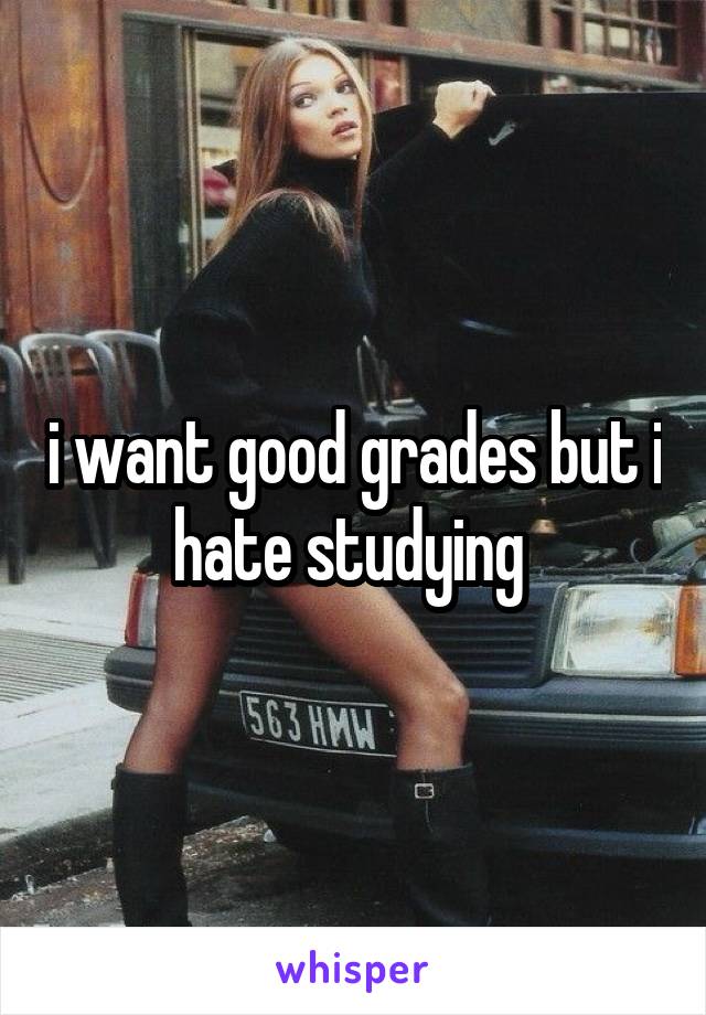 i want good grades but i hate studying 