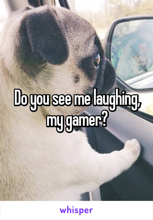 Do you see me laughing, my gamer?