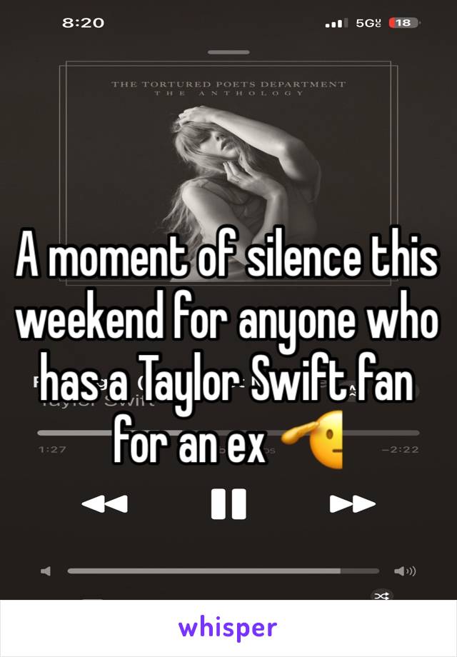 A moment of silence this weekend for anyone who has a Taylor Swift fan for an ex 🫡 