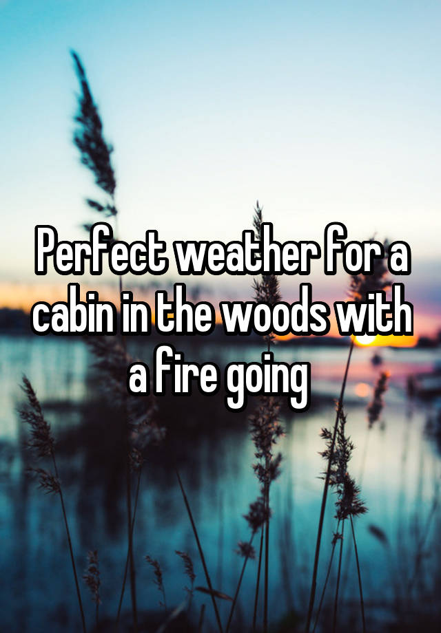 Perfect weather for a cabin in the woods with a fire going 