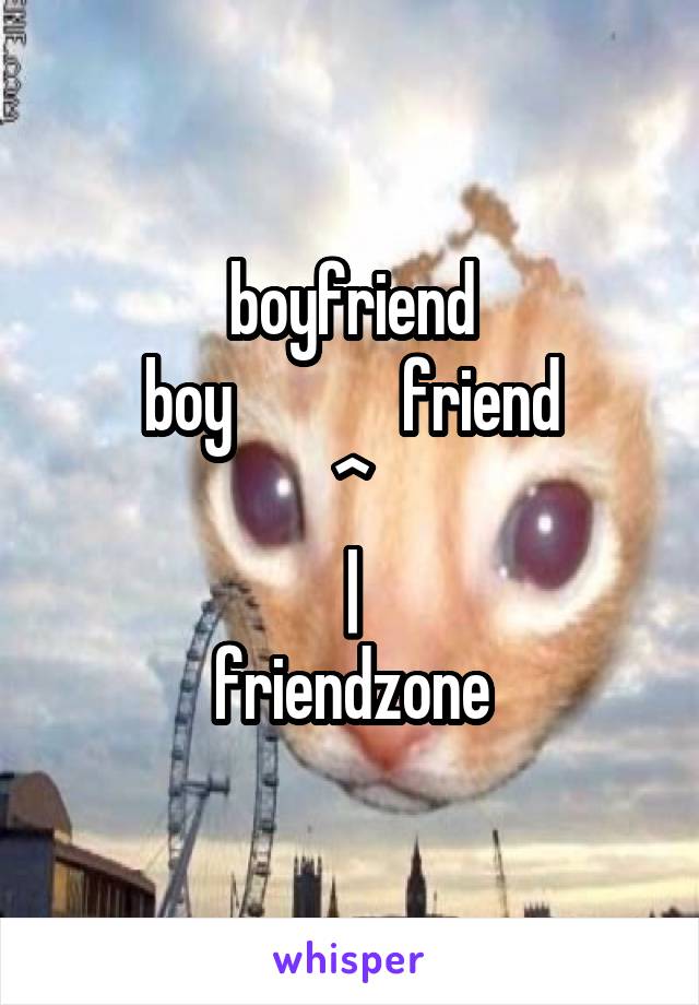 boyfriend
boy             friend
^
|
friendzone