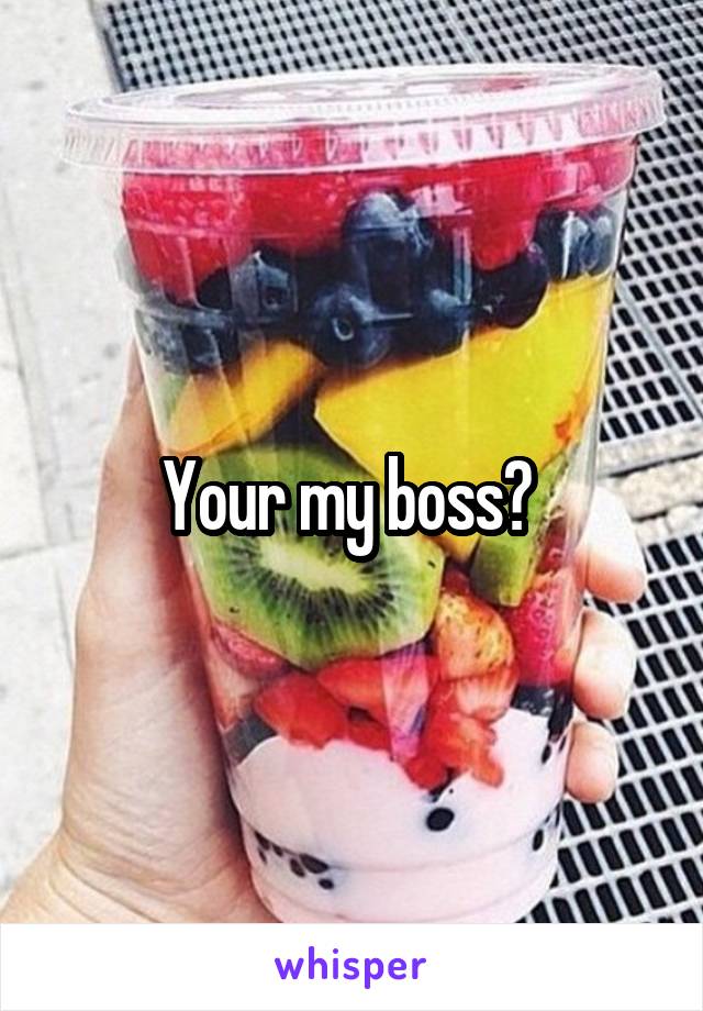 Your my boss? 