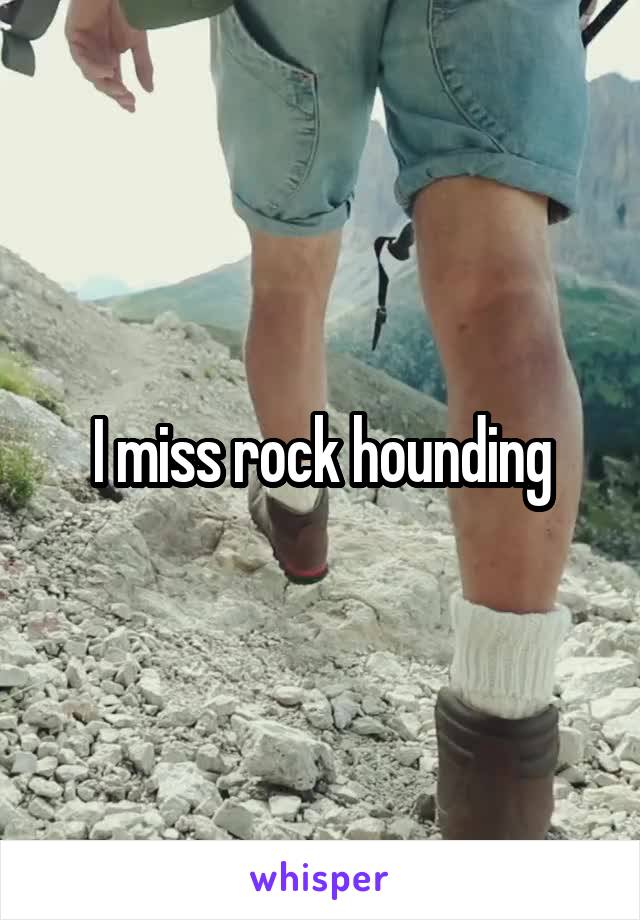 I miss rock hounding