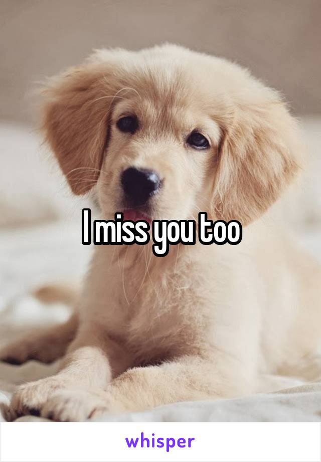 I miss you too