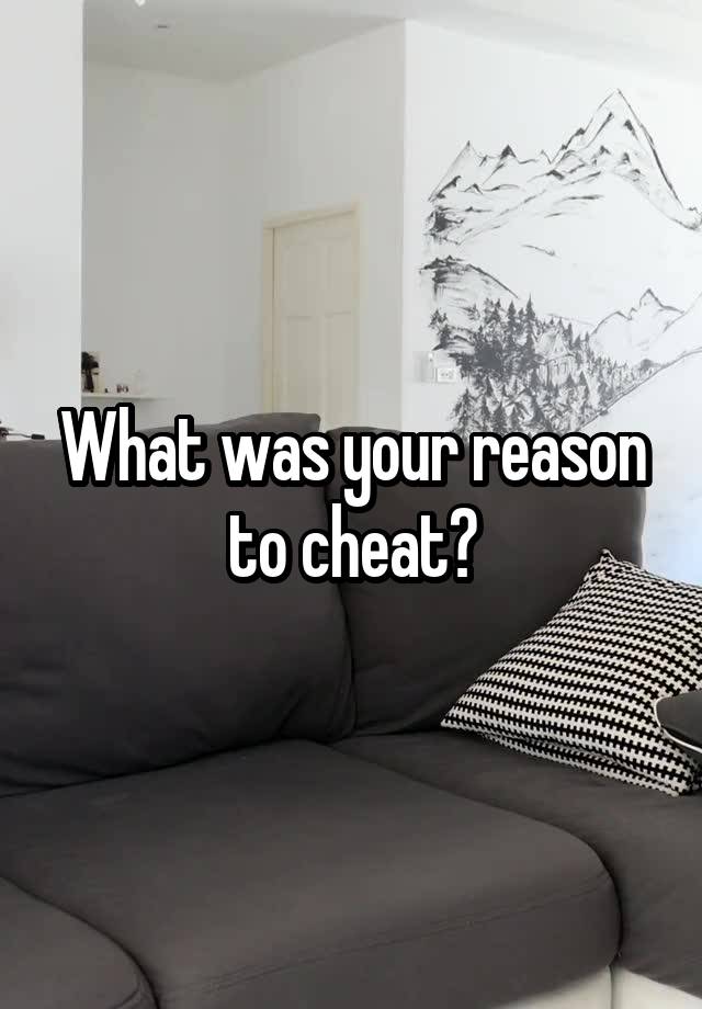 What was your reason to cheat?