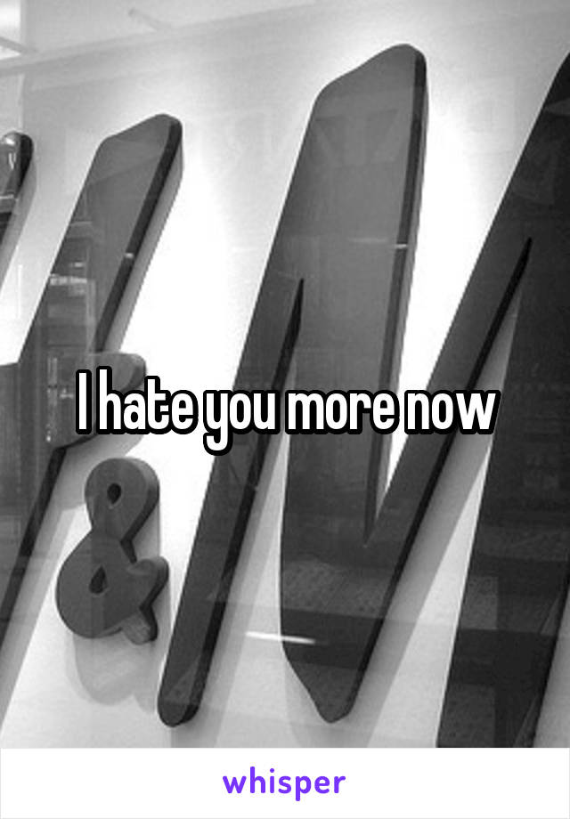 I hate you more now