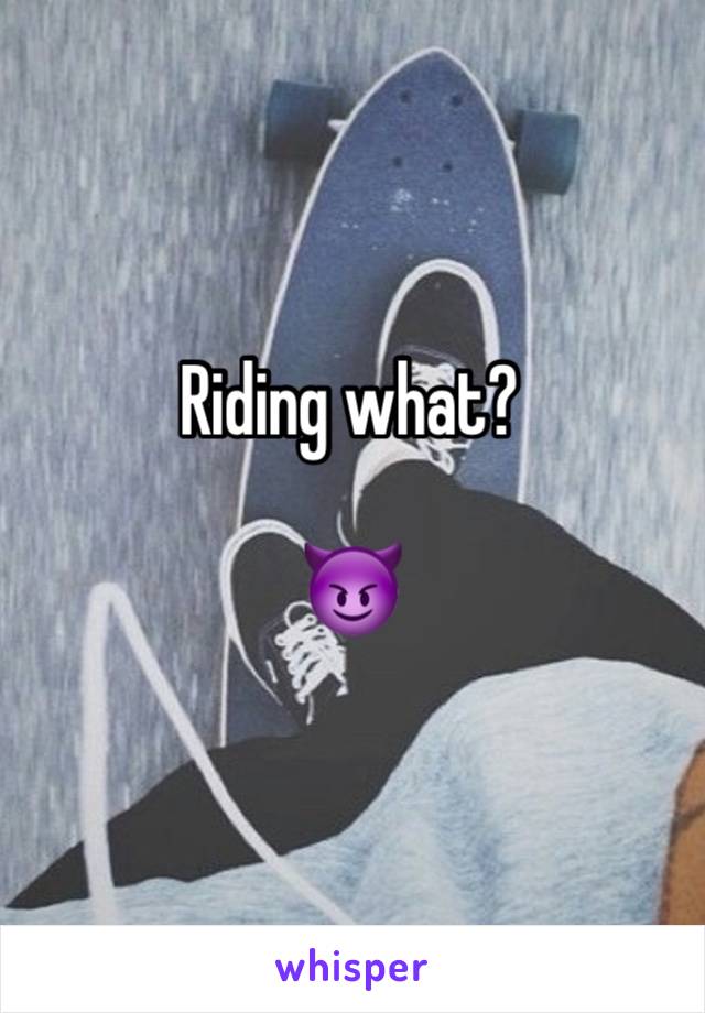 Riding what?

😈