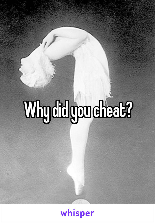 Why did you cheat?