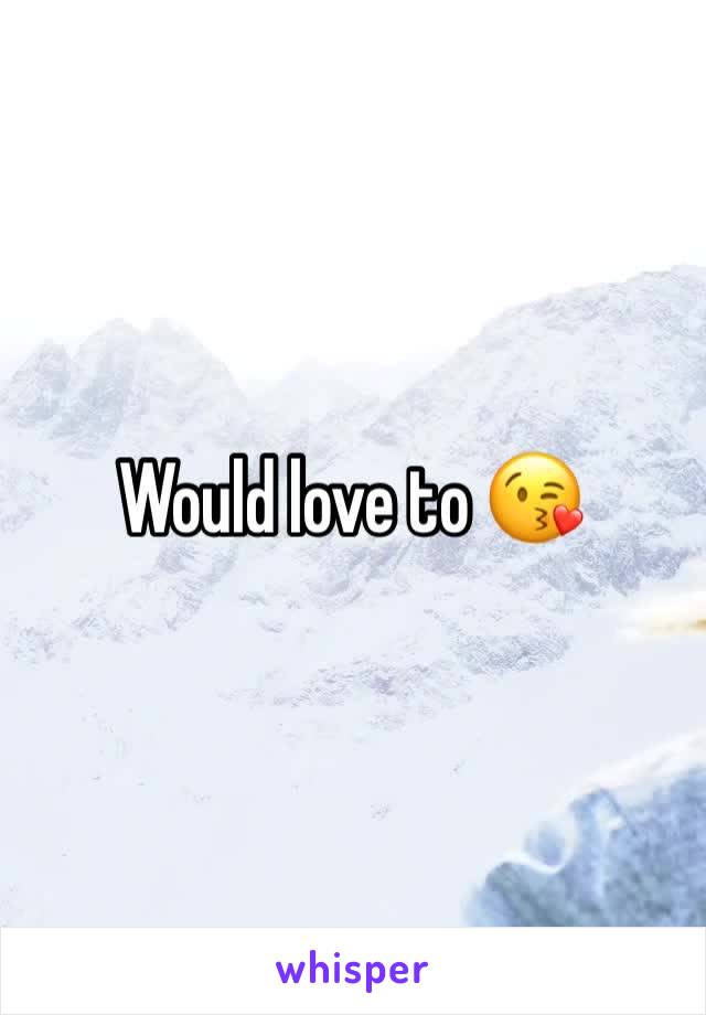 Would love to 😘