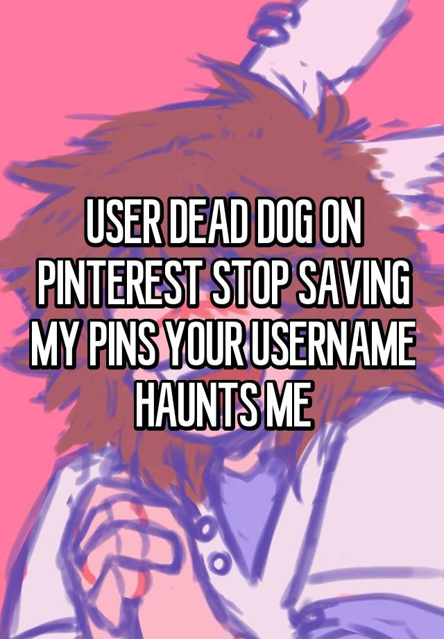 USER DEAD DOG ON PINTEREST STOP SAVING MY PINS YOUR USERNAME HAUNTS ME