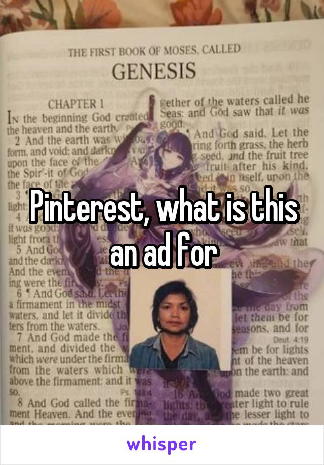 Pinterest, what is this an ad for