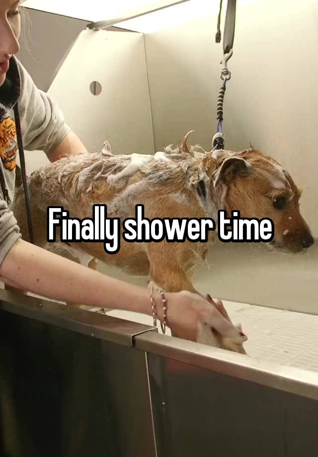 Finally shower time