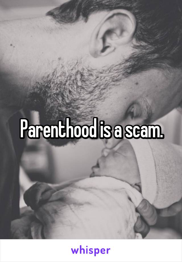 Parenthood is a scam.