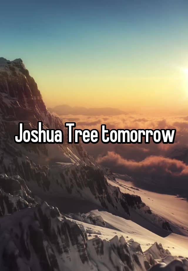 Joshua Tree tomorrow