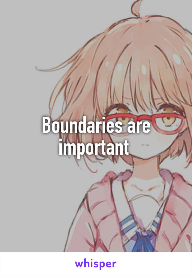 Boundaries are important 