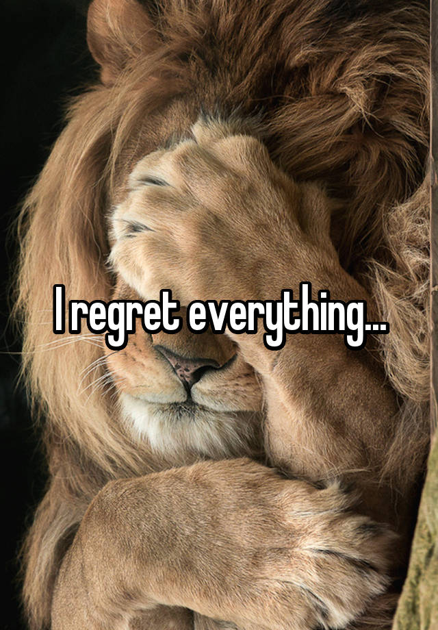 I regret everything...