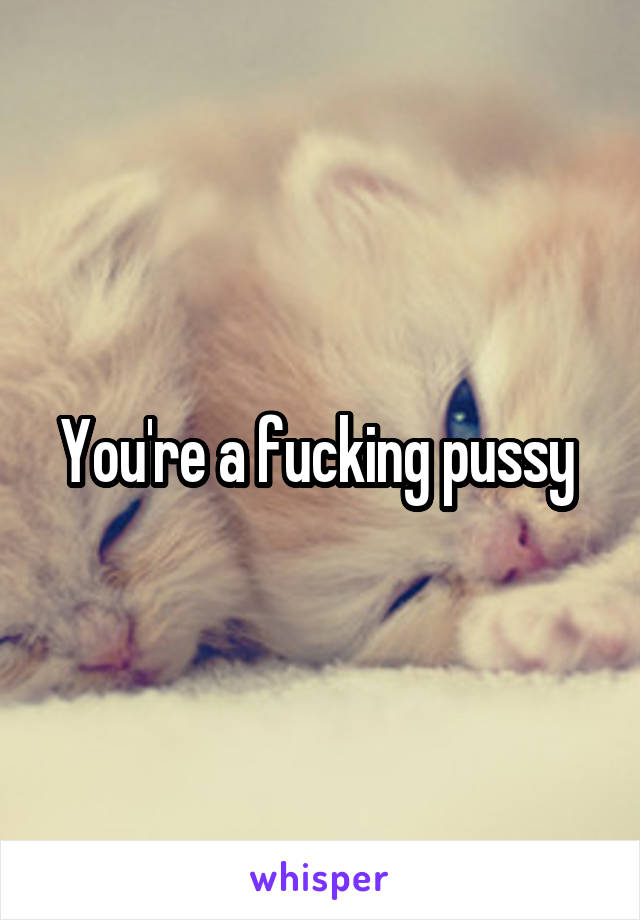 You're a fucking pussy 