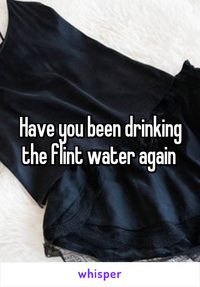 Have you been drinking the flint water again 
