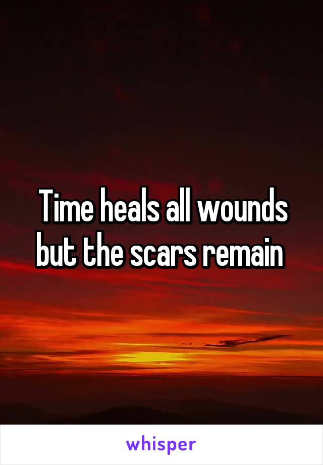 Time heals all wounds but the scars remain 