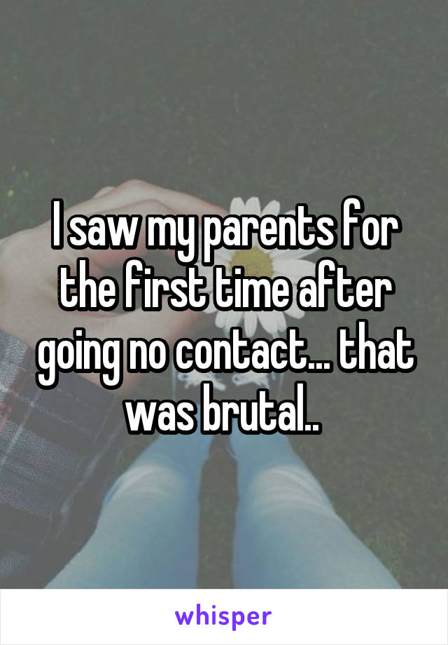 I saw my parents for the first time after going no contact... that was brutal.. 