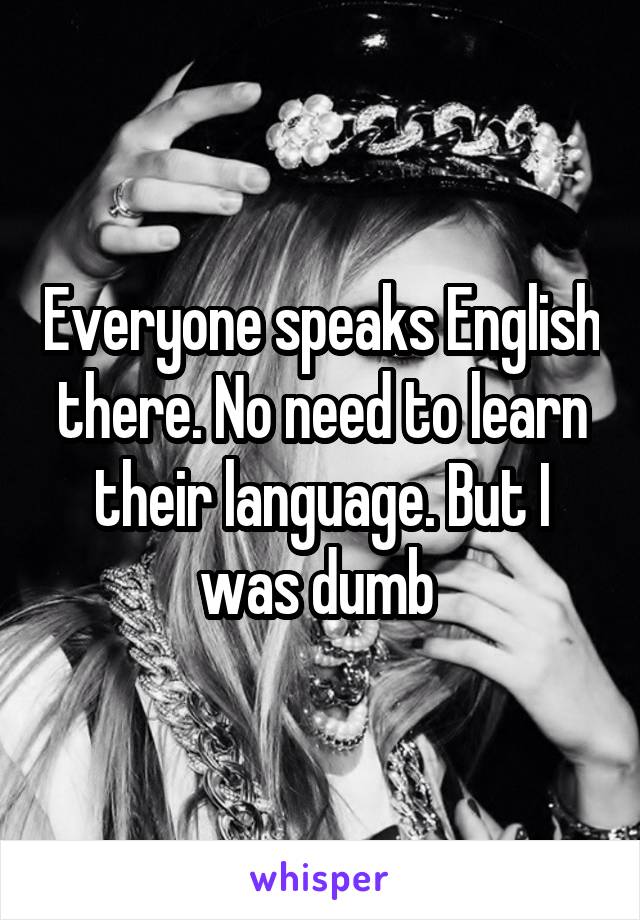 Everyone speaks English there. No need to learn their language. But I was dumb 