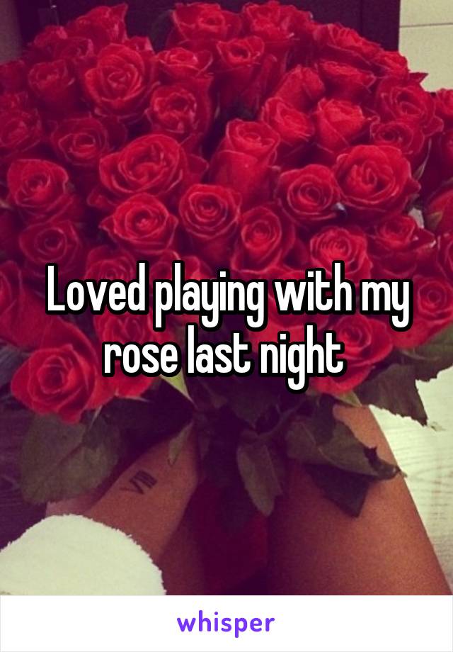 Loved playing with my rose last night 