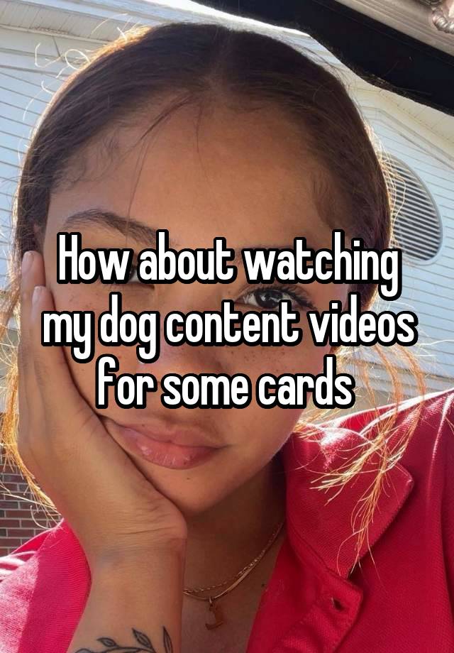 How about watching my dog content videos for some cards 