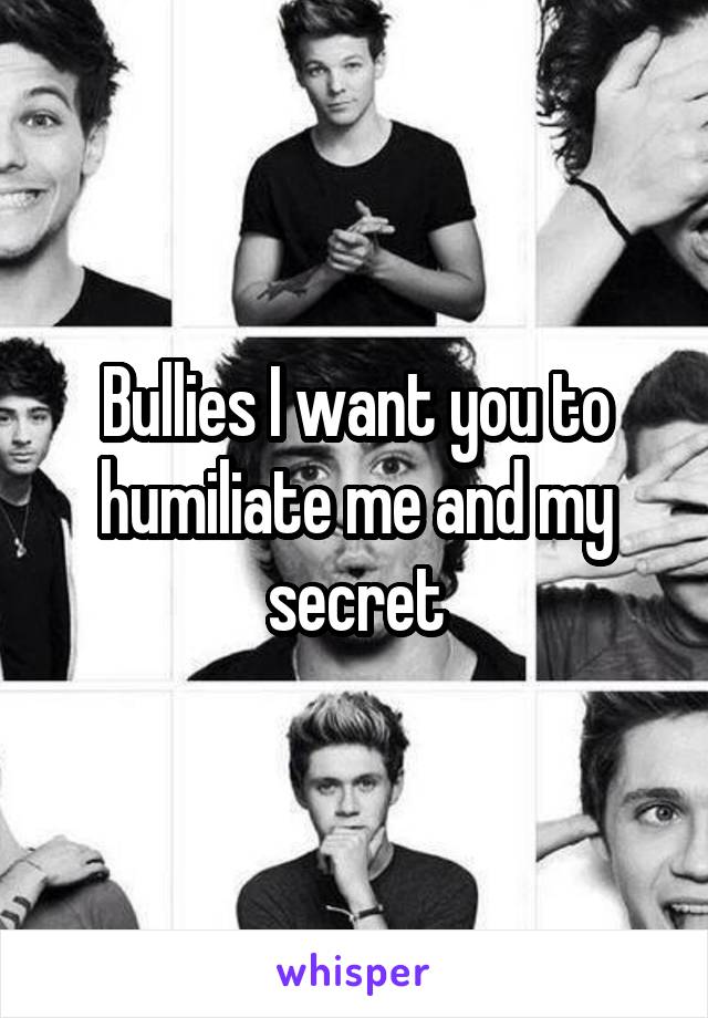 Bullies I want you to humiliate me and my secret