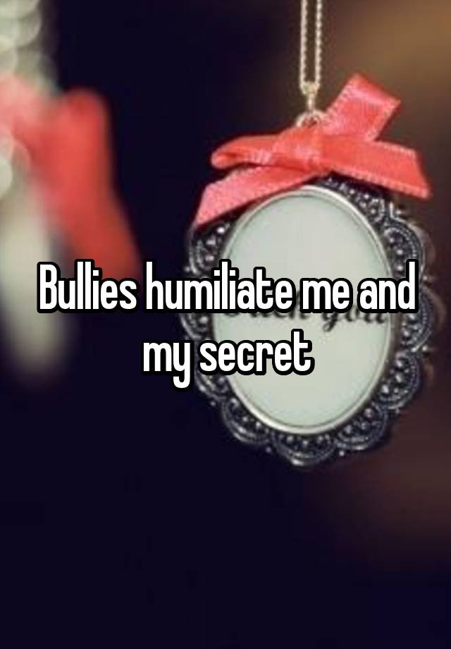 Bullies humiliate me and my secret