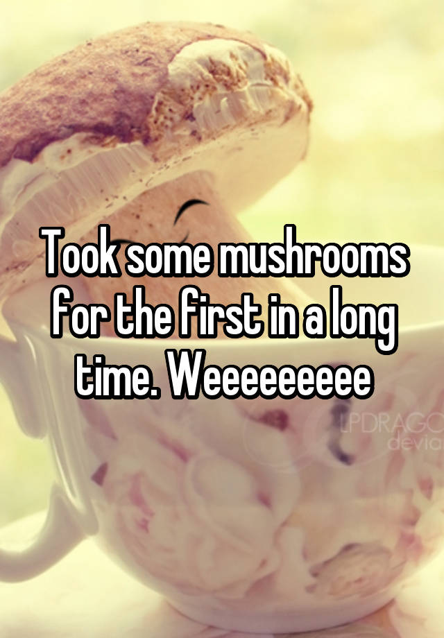 Took some mushrooms for the first in a long time. Weeeeeeeee