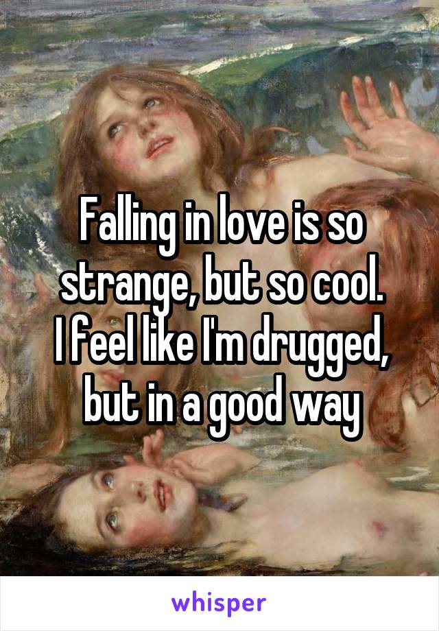 Falling in love is so strange, but so cool.
I feel like I'm drugged, but in a good way