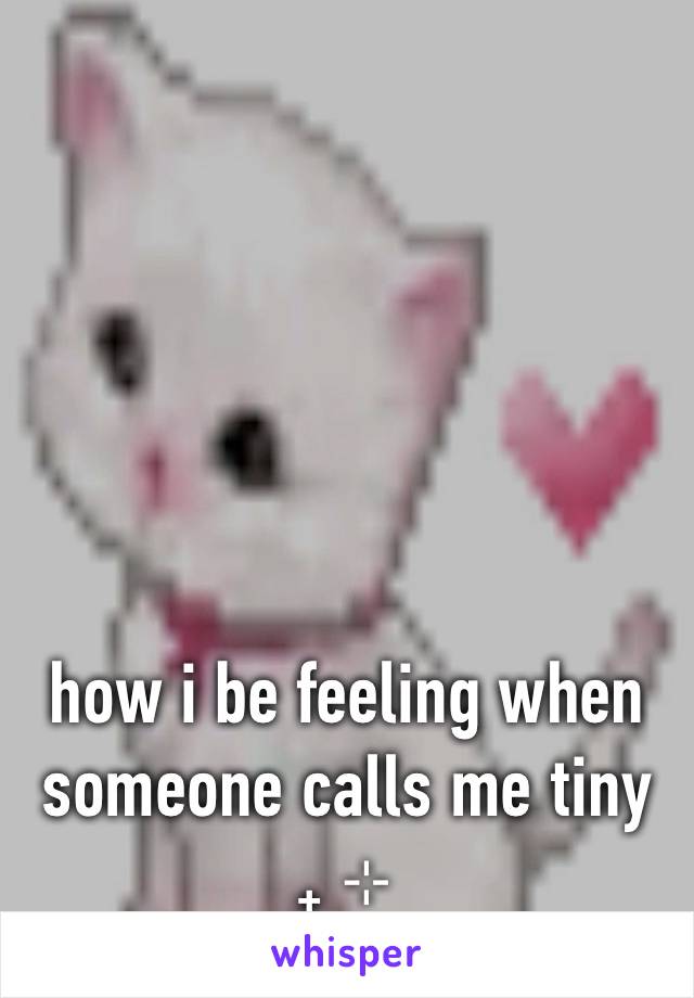 how i be feeling when someone calls me tiny  ₊ ⊹