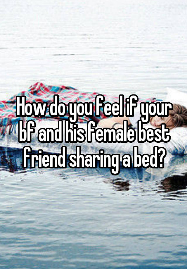 How do you feel if your bf and his female best friend sharing a bed?