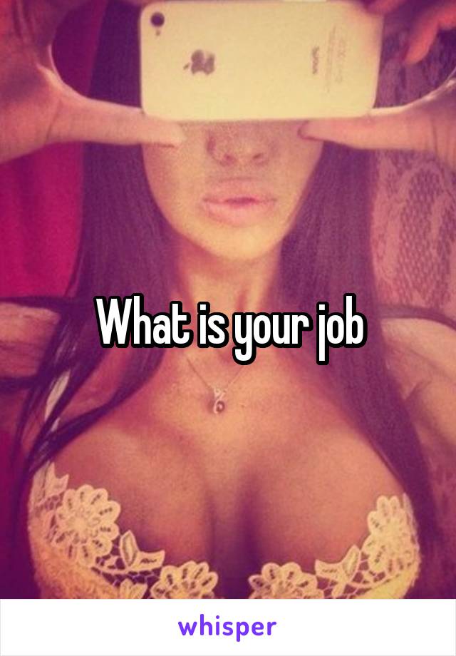 What is your job