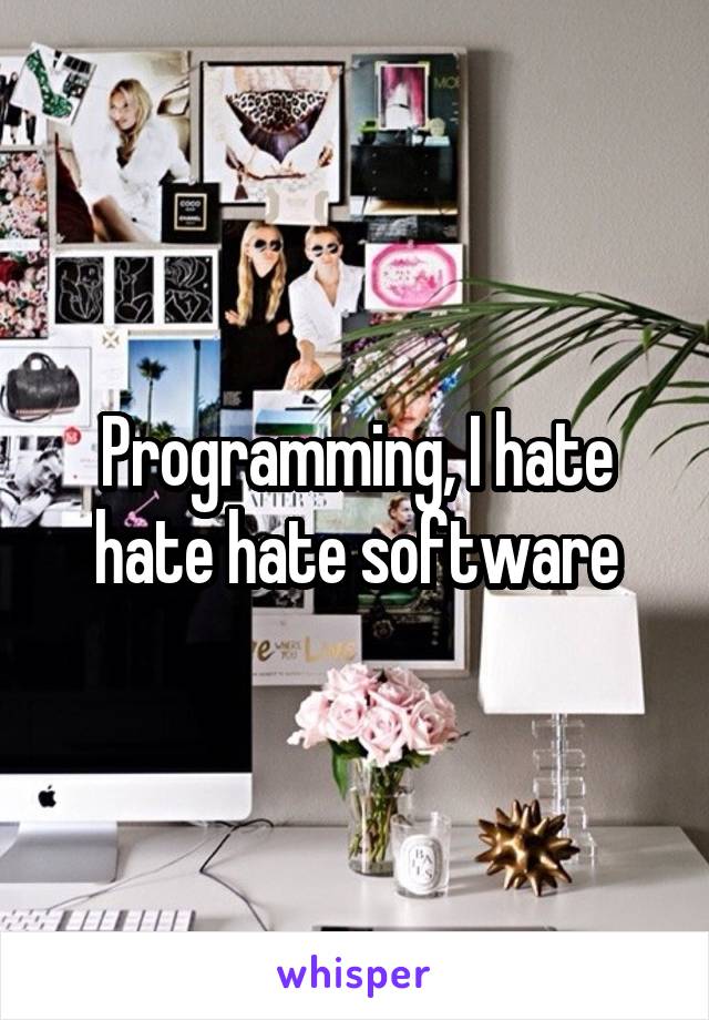 Programming, I hate hate hate software